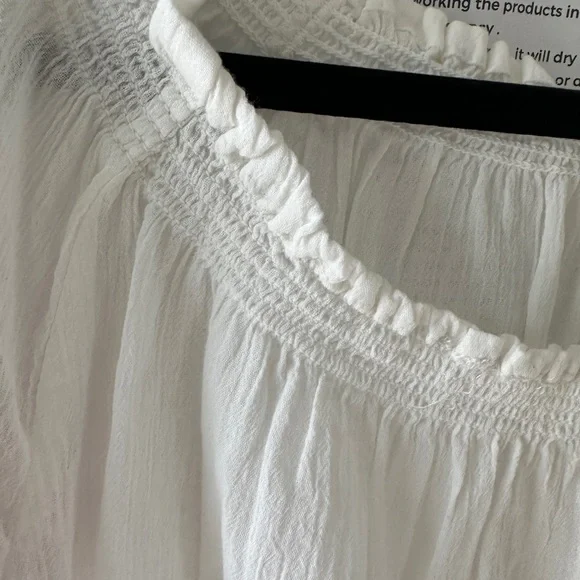 White, Pink and Orange Relaxed Smocked Tunic BoHo-Kyla - Picture 4 of 5